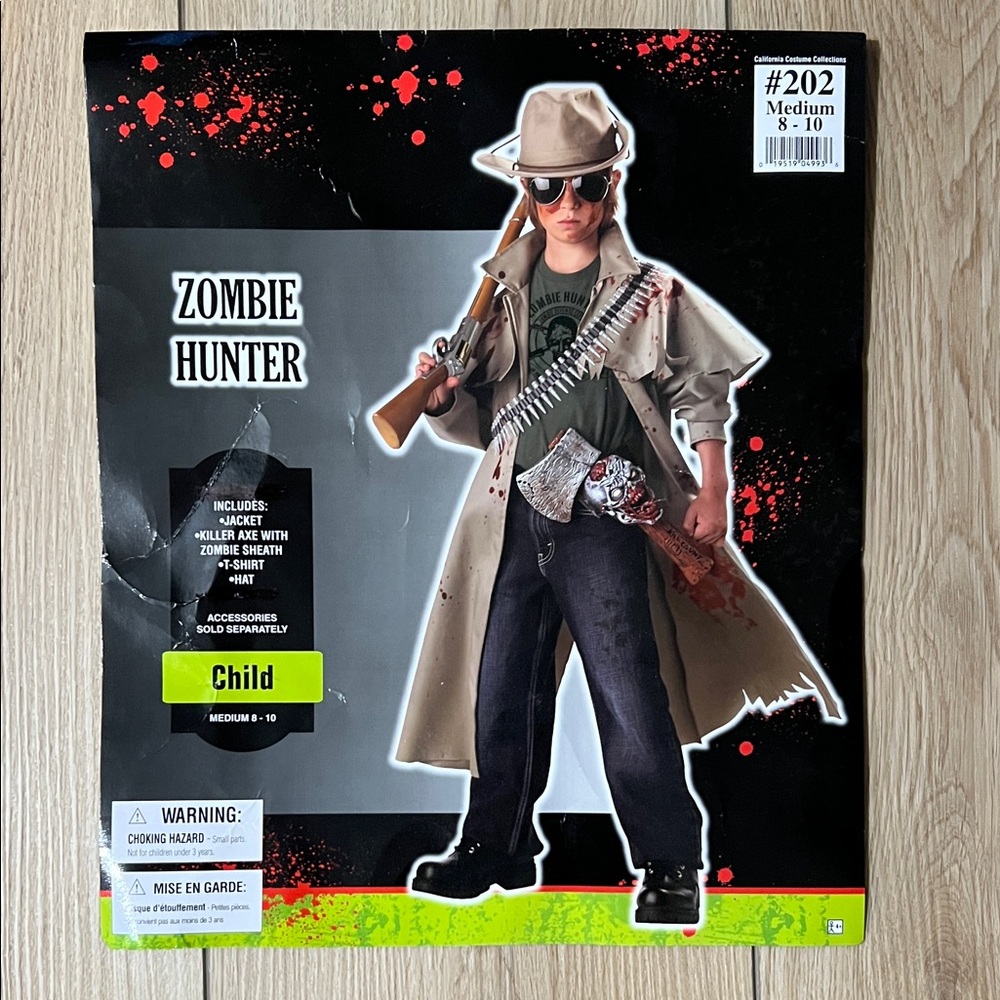 EUC - California Costumes Zombie Hunter Kids Costume - Tan and Black